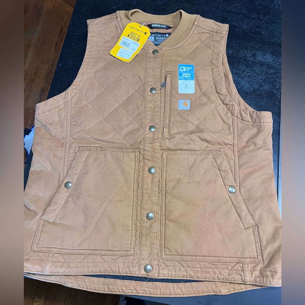 NWT Carhartt Tan Rugged Flex Women’s Vest Size L